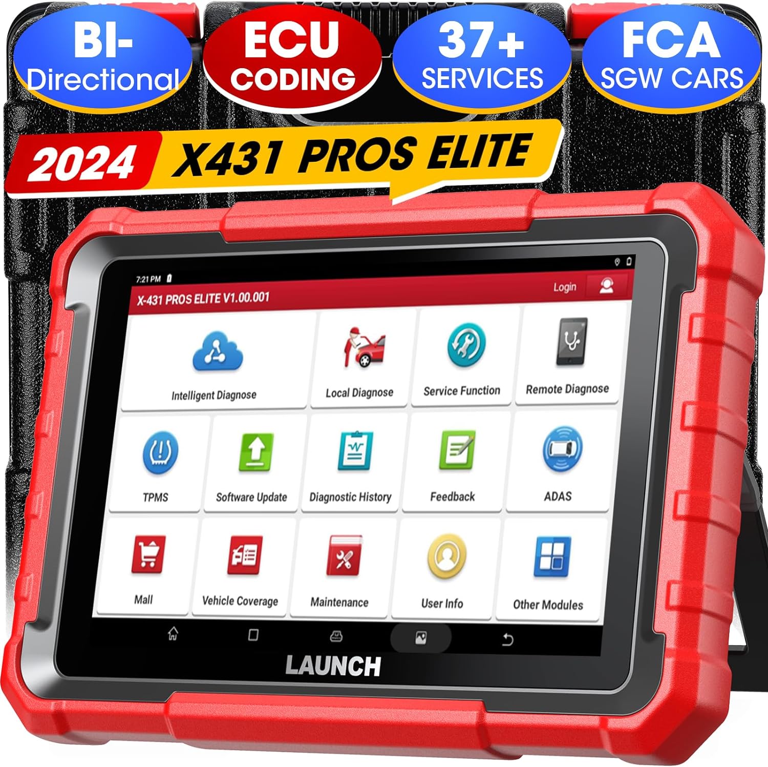 2024 LAUNCH X431 V Pro 4.0 Elite OEM Bluetooth Bidirectional Scan Tool with  All Connectors,Same as X431 Pro3S+,Online Coding&37+ Reset for All