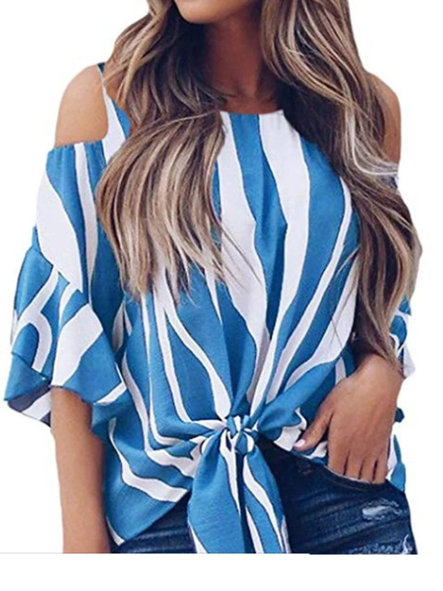 Cold Shoulder Floral Shirt