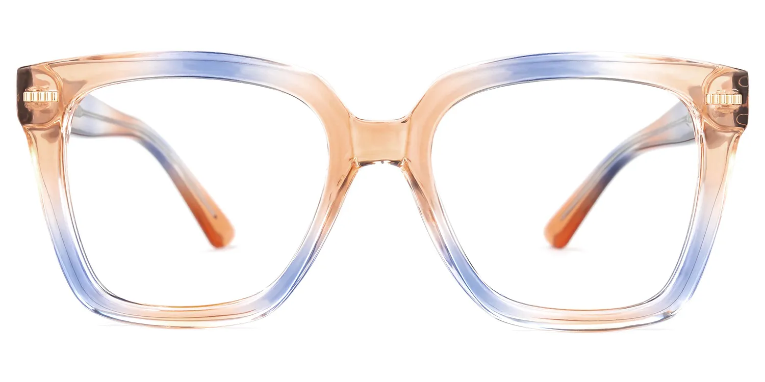Cambria Orange-Blau Rechteckig Brille Orange-Blau