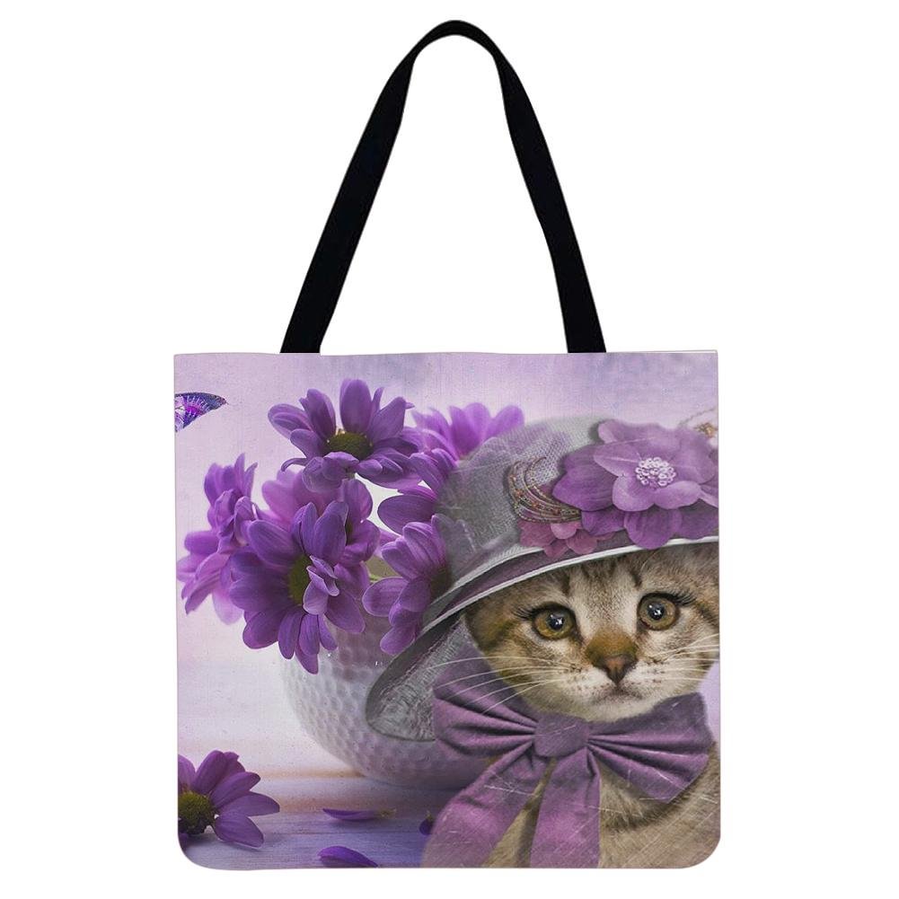 Linen Tote Bag -  Cat