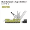 Multifunctional folding outdoor camping scissors screw set keychain Swiss Army knife
