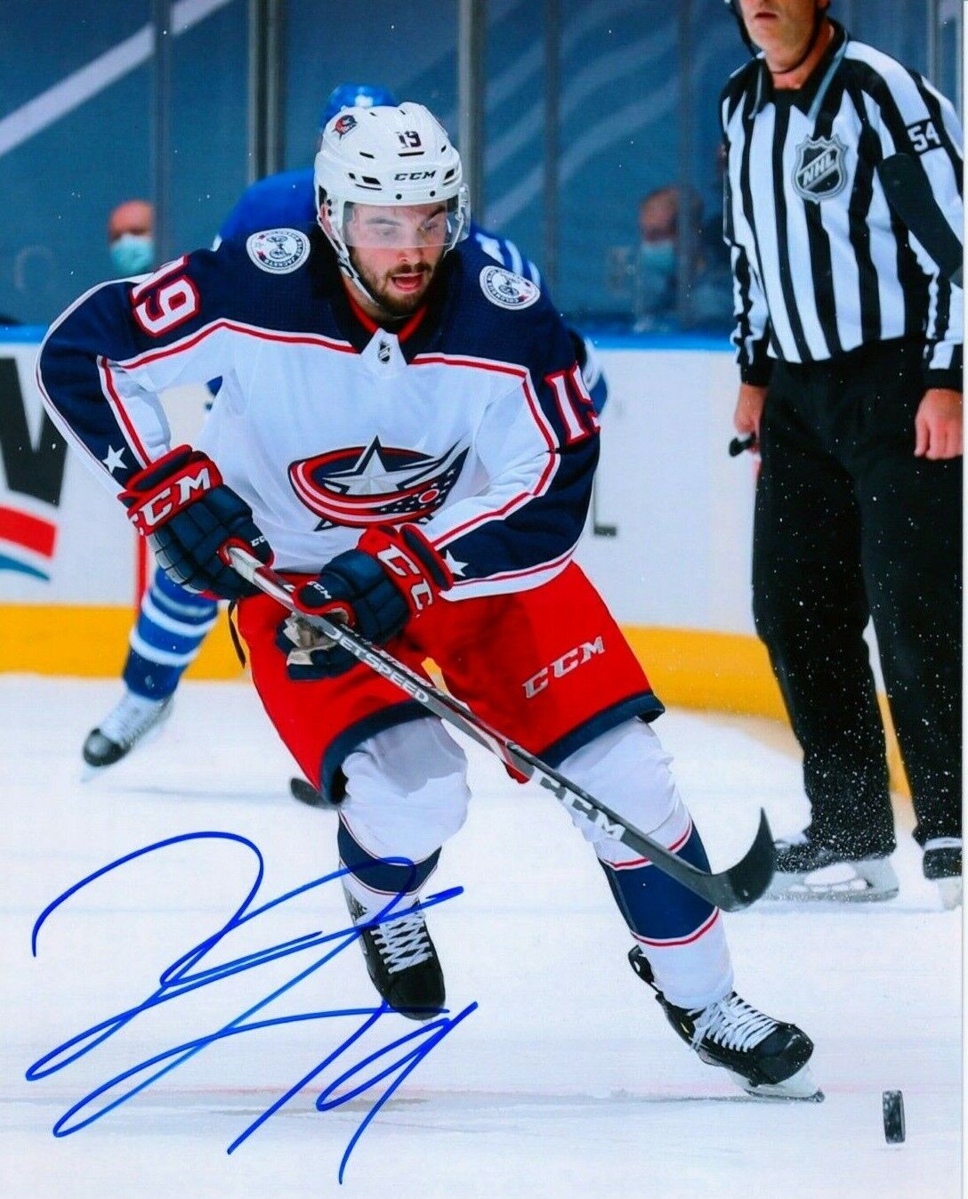 LIAM FOUDY autographed SIGNED COLUMBUS BLUE JACKETS Photo Poster painting #2