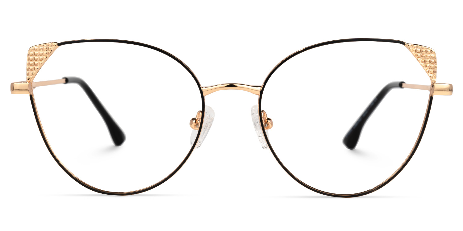 Eve Schwarz-Gold Cateye Brille Schwarz-Gold
