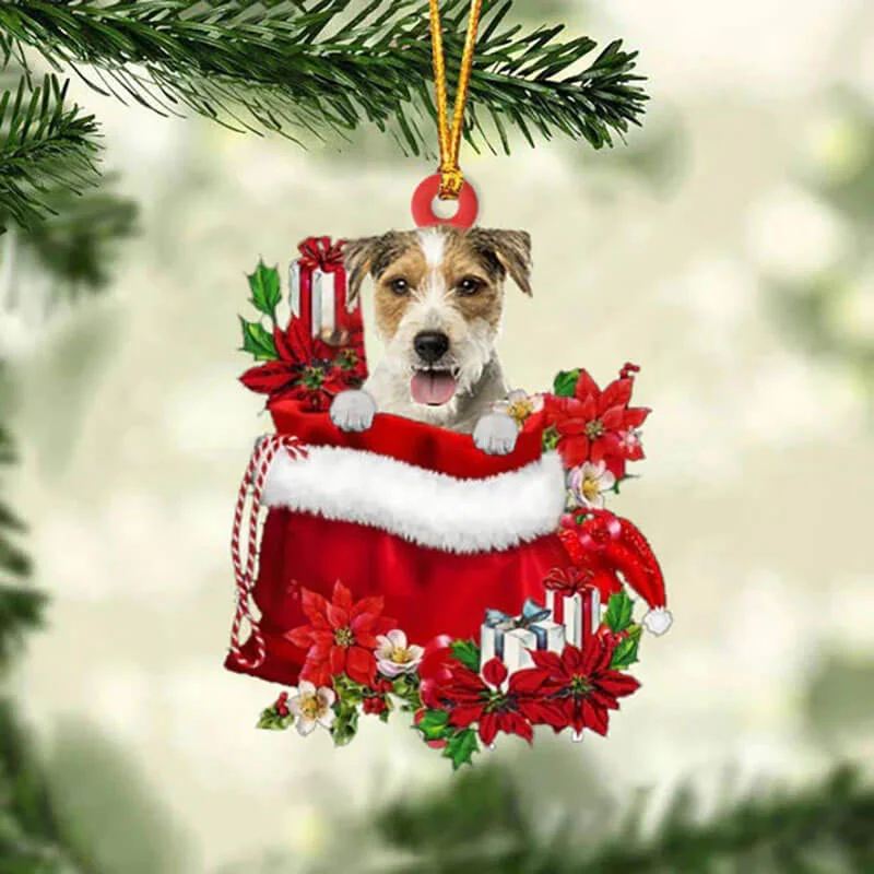 VigorDaily Parson Russell Terrier In Gift Bag Christmas Ornament GB122