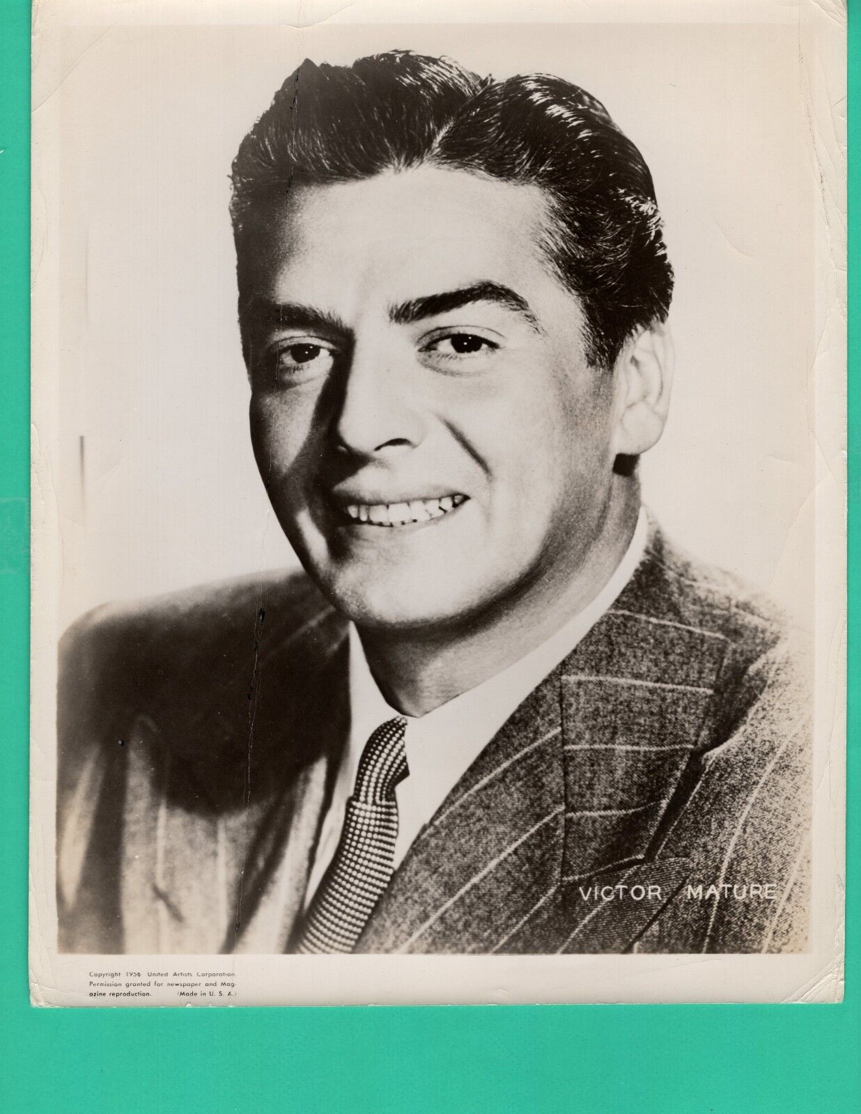 VICTOR MATURE Actor Movie Star Promo 1950's Vintage Photo Poster painting 8x10