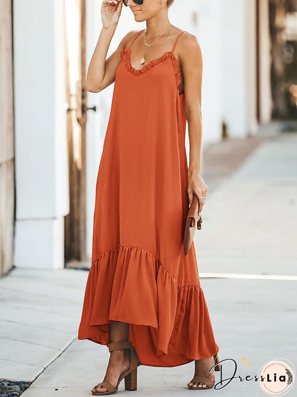 Women's Shift Dress Maxi long Dress Sleeveless Solid Color Ruched Patchwork Summer Casual Black Blue Wine Orange Green S M L XL XXL