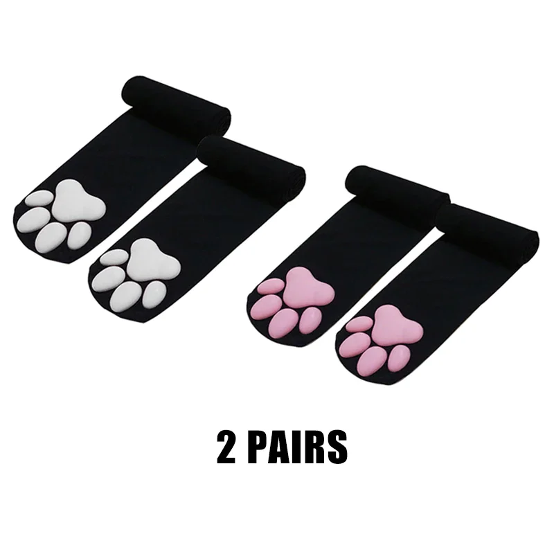Billionm 3D Kitten Claw Stocking Lolita Soft Cotton Pawpads Anime Cosplay Girl Gift Thigh High Sexy Cute Solid Pink Paws Pad Kawaii Socks