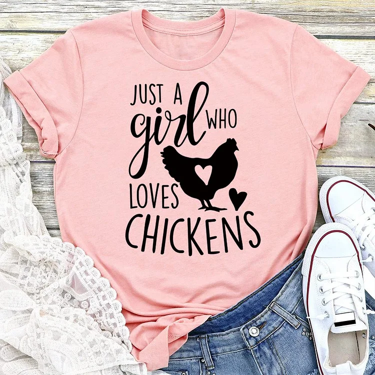 Just A Girl Who Loves Chickens T-shirt Tee-05039-Annaletters