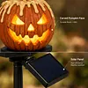 Solar Powered Pumpkin Halloween Stake Light Outdoor Waterproof LED Lamp