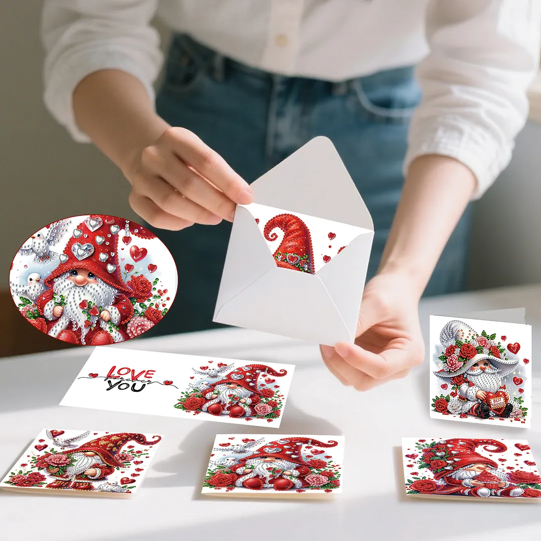 6PCS Goblins DIY Diamond Painting Greeting Card Set with Envelopes for Adults Gifts