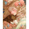 uk.everydayedeals (Limited Stock)Diamond Painting - Round AB Drills - Literary Retro Girl(45*55cm)