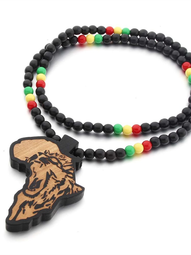 Black History Pride Wooden Beaded Necklace