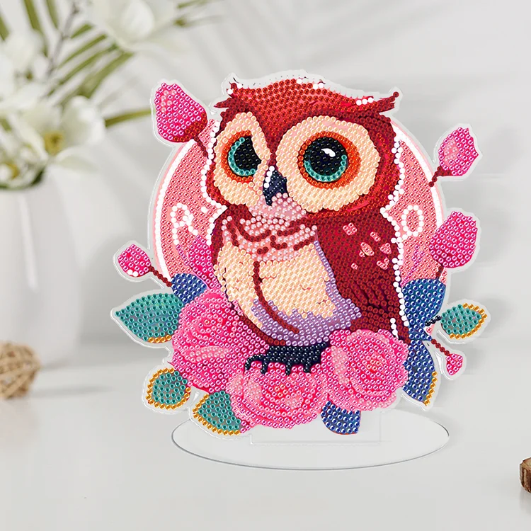 Diamond Painting Kits for Adults,Colourful Owl 5D Diamond Art Kits,DIY Full Drill Paintings with Diamonds Gem Art for Adults Home Wall Decor(Owl