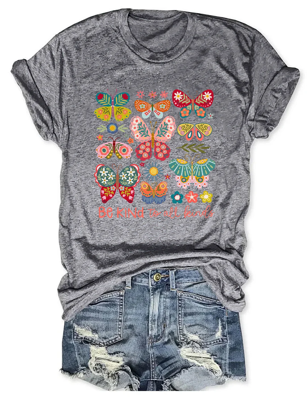 Be Kind To All Kinds Boho Floral T-shirt