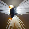 Bald Eagle Wall Lamp, Animal Bird Wall Lamp, Magnetic LED Wall Mounted Eagle Lamp with Remote Control, USB Charging, Battery Powered and Removable Rechargeable Eagle Lamp for Indoor Use