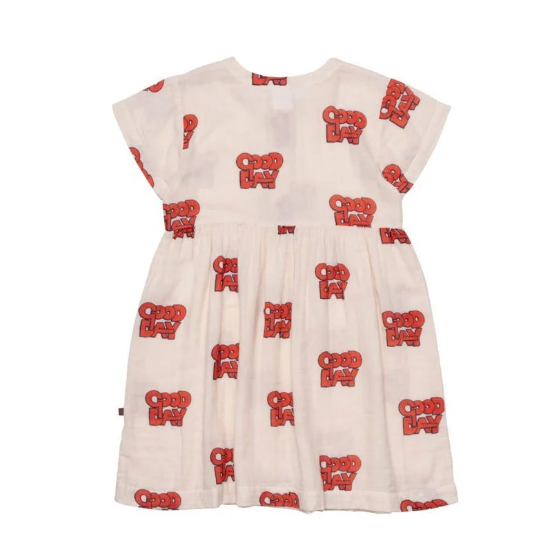 Girls Dress 2022 Summer New Sling Skirt Printed Doll Collar Girls Dress Cotton Casual Children's T-shirt Children's Clothing