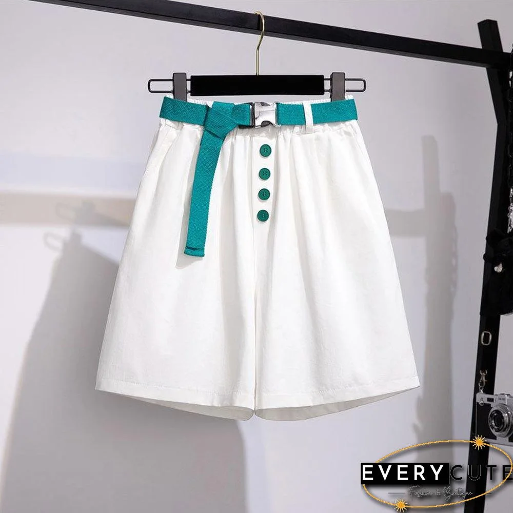 Round Collar Knit Tee+Shorts P14407