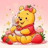 Diamond Painting -5D Full Round Drill Bear Strawberry