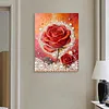 DIY Pearl Painting Red Roses for Home Wall Decor with Frame(30x40cm)