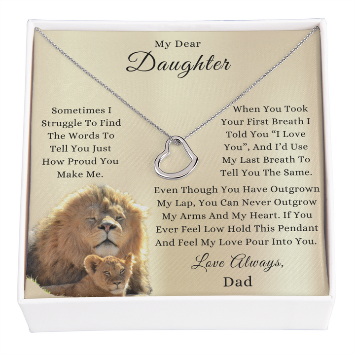 Mayoulove Dad To Daughter - Delicate Heart Necklace-Mayoulove