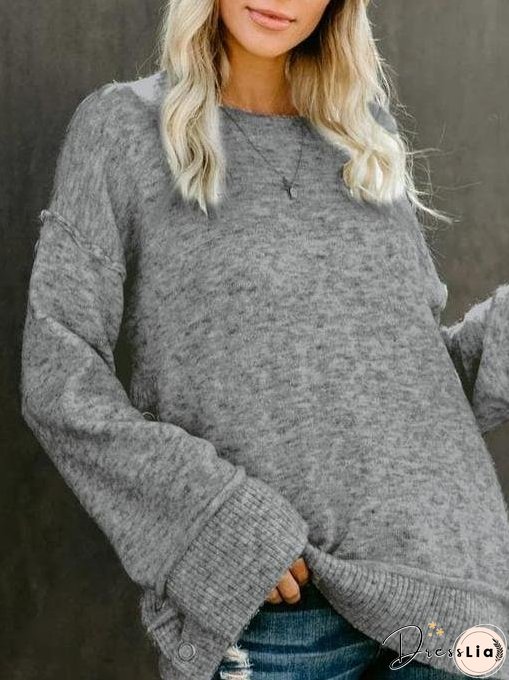 Button Knitted Pullover Sweater