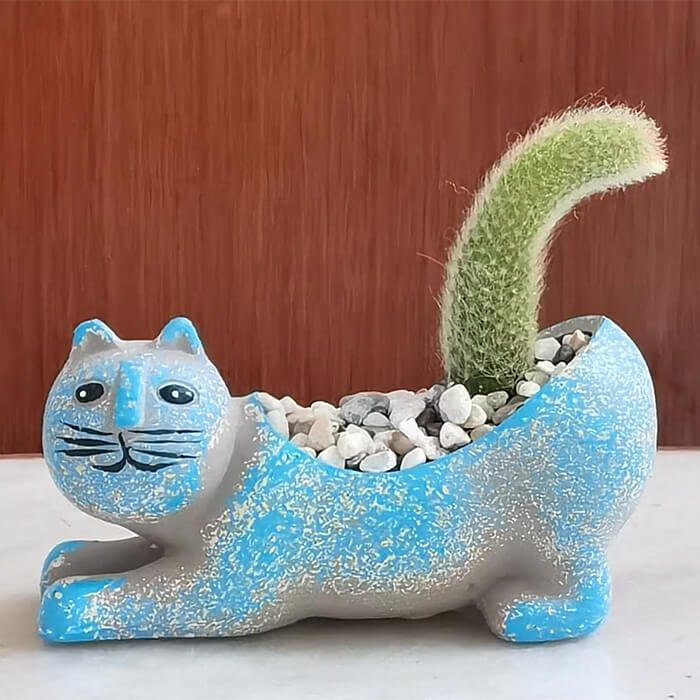 Cute Cat Ceramic Planter Pot