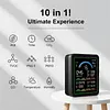 10 In 1 Multifunctional Air Quality Detector Type-C Charging Carbon Dioxide Airs Tester LCD Screen Portable Smartair Quality Tester for CO2 CO TVOC HCHO Temp AQI PM2.5 10 Detect