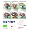 (US Local)6Pcs Flower Bucket DIY Diamond Painting Card for Holiday Party Favors for Kids Greeting Card Kit