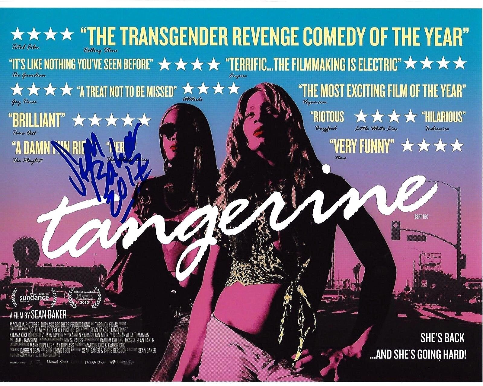 DIRECTOR SEAN BAKER SIGNED TANGERINE MOVIE 8X10 POSTER Photo Poster painting COA FLORIDA PROJECT