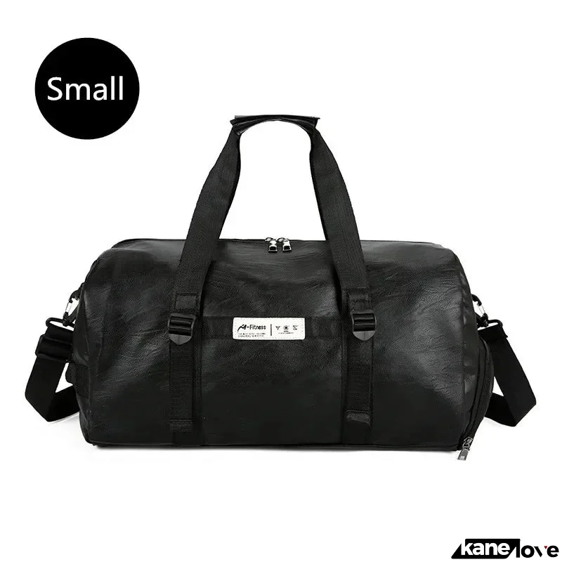 Men's PU Zipper Closure Letter Pattern Casual Shoulder Bag
