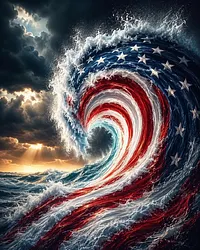 Ocean Wave Flag - Diamond Painting