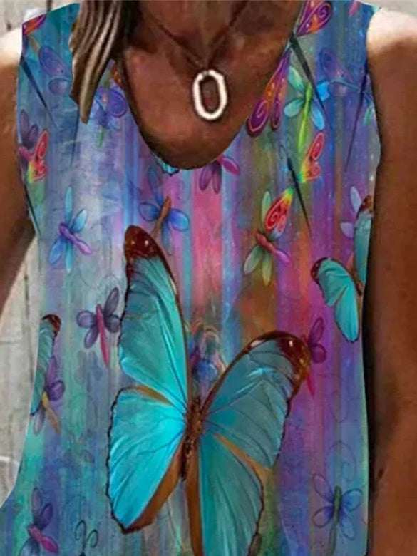 Women Half Sleeve V-neck Solid Color Dress