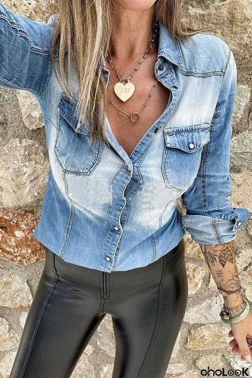 Retro Western Denim Shirt