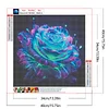 Diamond Painting -5D Full Round Drill Neon Blue Rose(40x40cm-Box Packagin)
