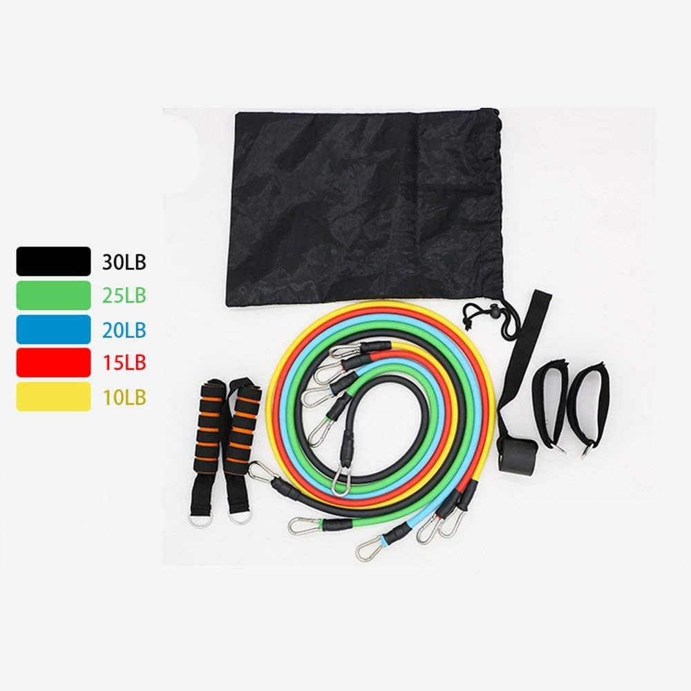 11 Piece Latex Resistance Bands with Handles | IFYHOME