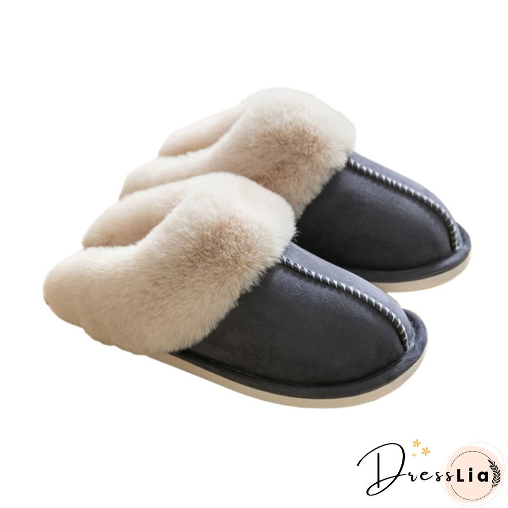 Fashion Women Winter Slippers Indoor Bedroom Lovers Couples Shoes Fashion Warm Shoes Flat Flat Antiskid Slipper