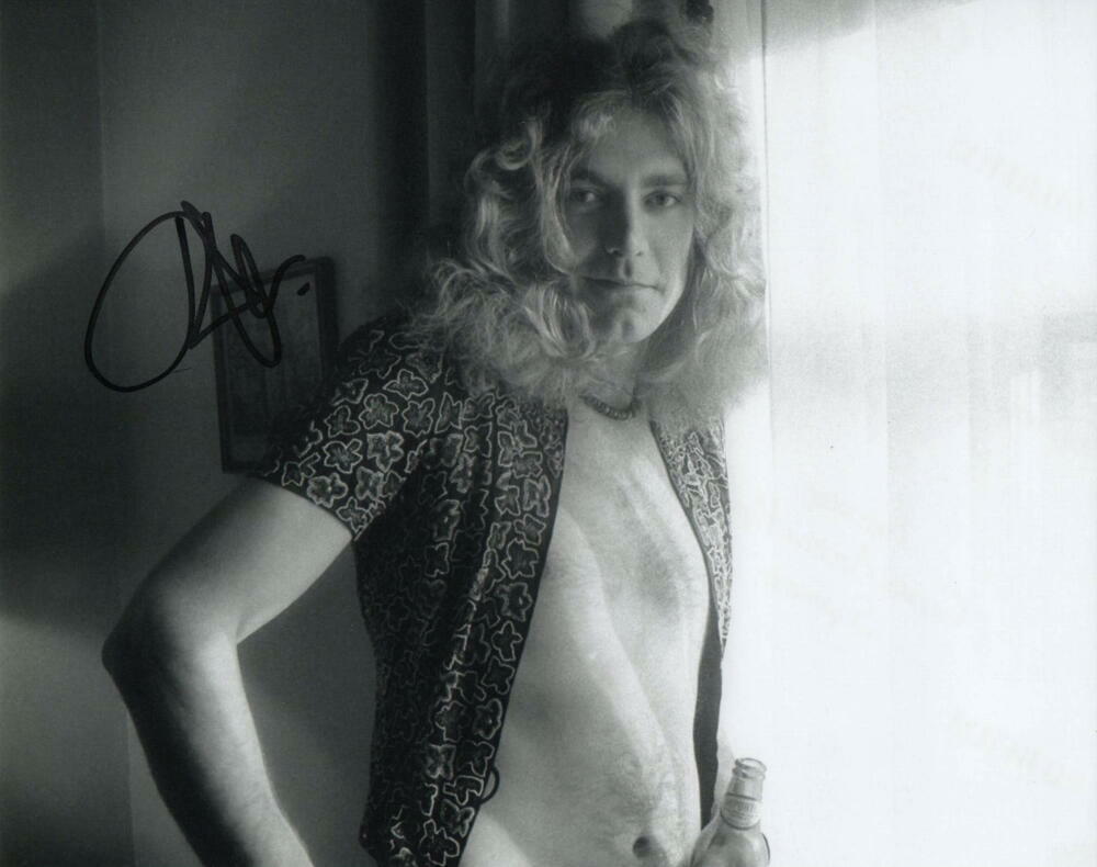 ROBERT PLANT SIGNED AUTOGRAPH 8X10 Photo Poster painting - LED ZEPPELIN II III IV ROCK ICON REAL