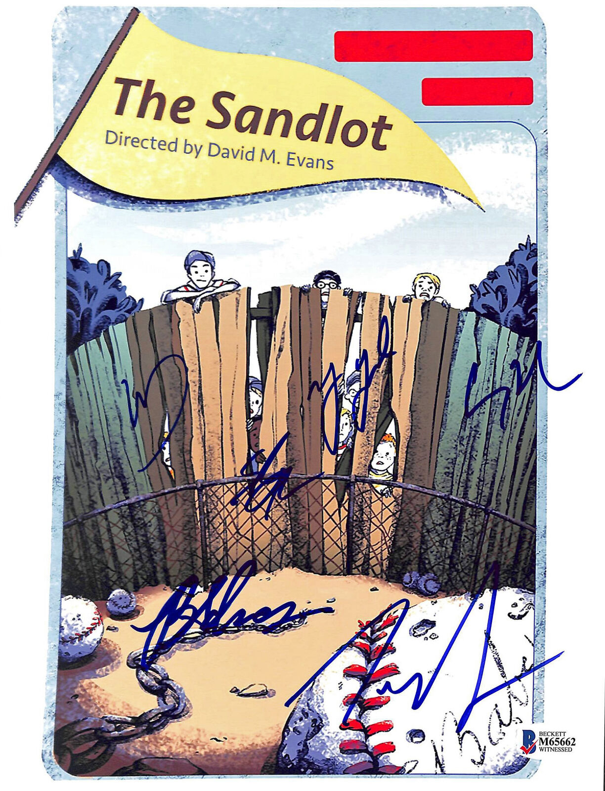 The Sandlot (6) Guiry, Leopardi, Adams +3 Signed 8.5x11 Photo Poster painting BAS Witness M65662