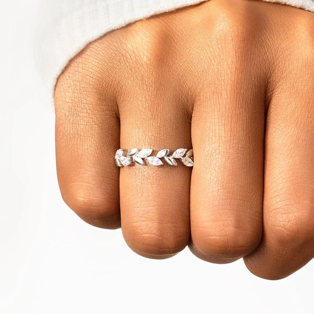 Grow Through What You Go Through Leaf Branch Ring