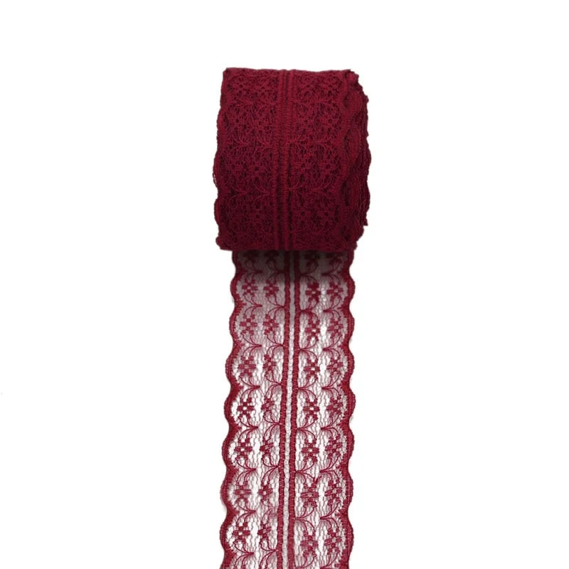 10m/lot 4.5cm Lace Ribbon Lace Trim Fabric Rustic Wedding Decoration Handcrafted Embroidered Sewing Clothes Dress DIY Material