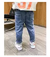 Kid Boy Denim Long Pants Casual Elastic Waist Trousers Jeans