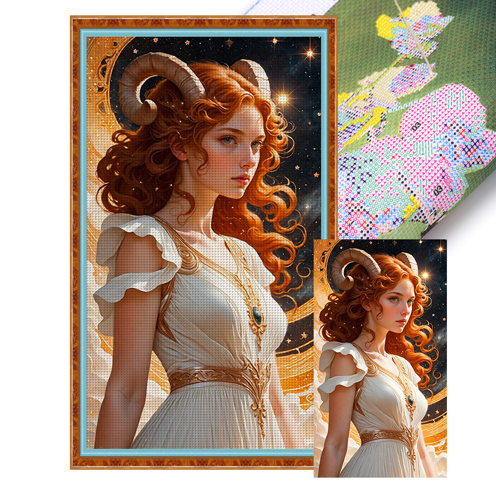 Girl Full 14CT Pre-stamped Canvas(40*70cm) Cross Stitch