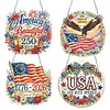4Pcs Diamond Painting 250th Anniversary of the US Window Pendants Suncatcher Hanging Kits for Home Porch Farmhouse