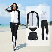 Rash Guard Couples 2025 New Korean Long Sleeve Multi Pieces Swimsuit Swimwear Bathing Suits Surfing Long Pant Sports Beachwear