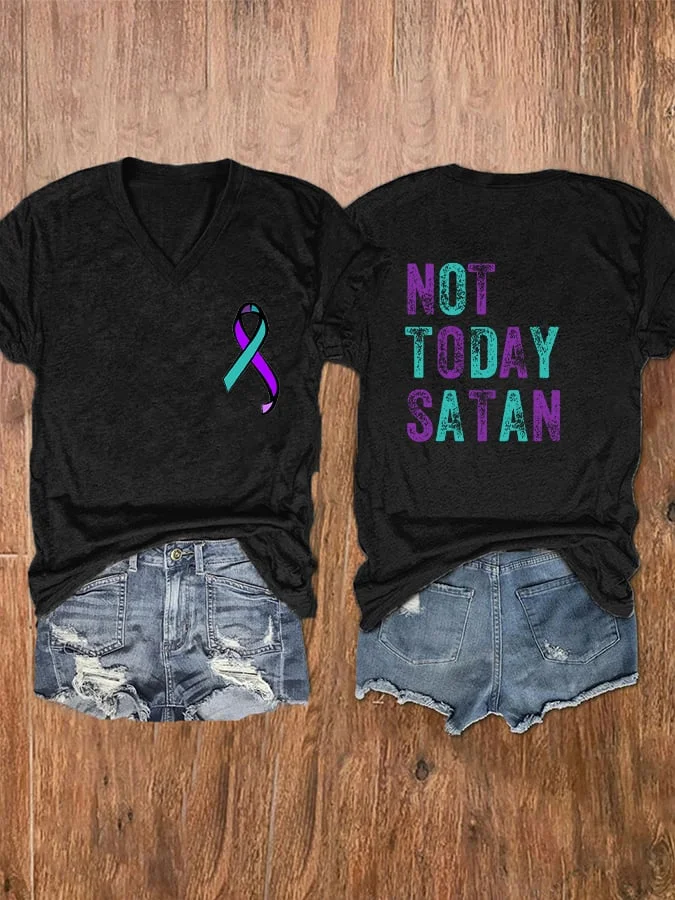 Women's 'Not Today Satan' Print T-Shirt socialshop