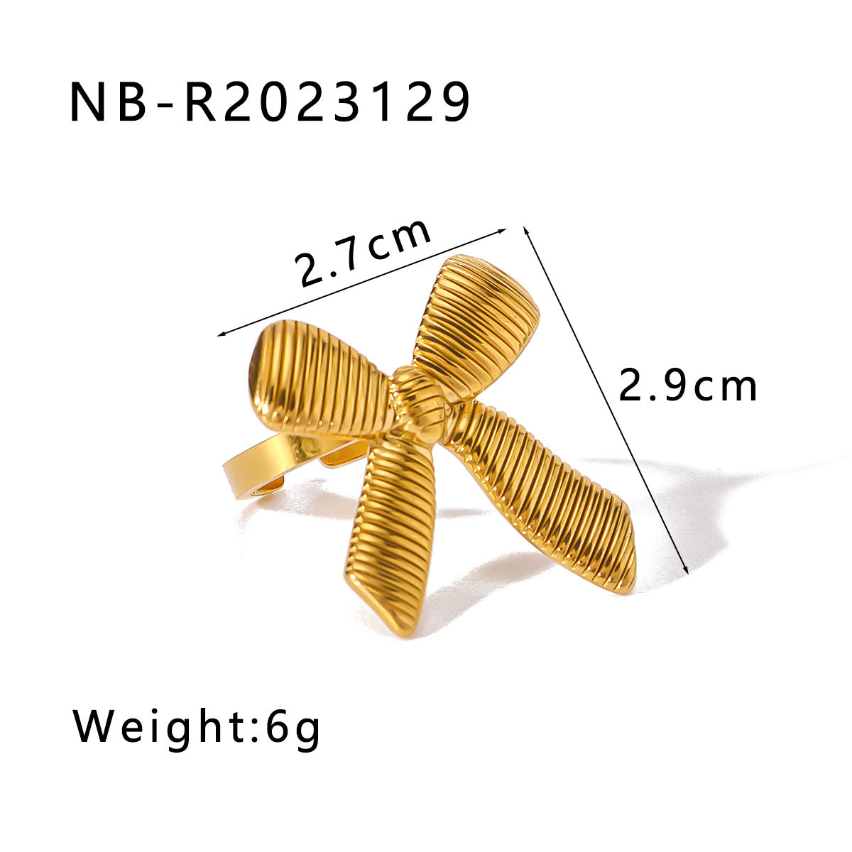 Unisex IG Style Circle Bowknot Bowknot Stainless Steel Electroplating Rings