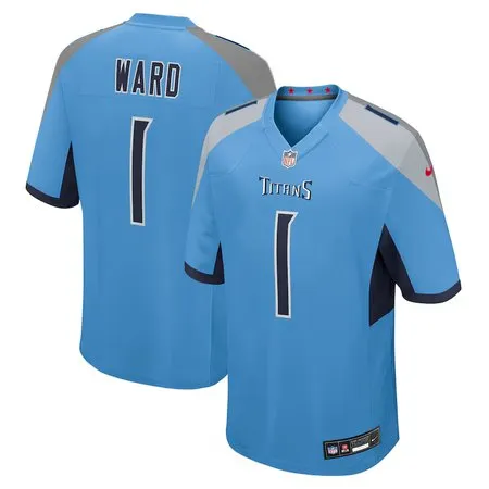 Men's Tennessee Titans #1 Cameron Ward  Light Blue 2025 NFL Draft First Round Pick No. 1 Game Jersey