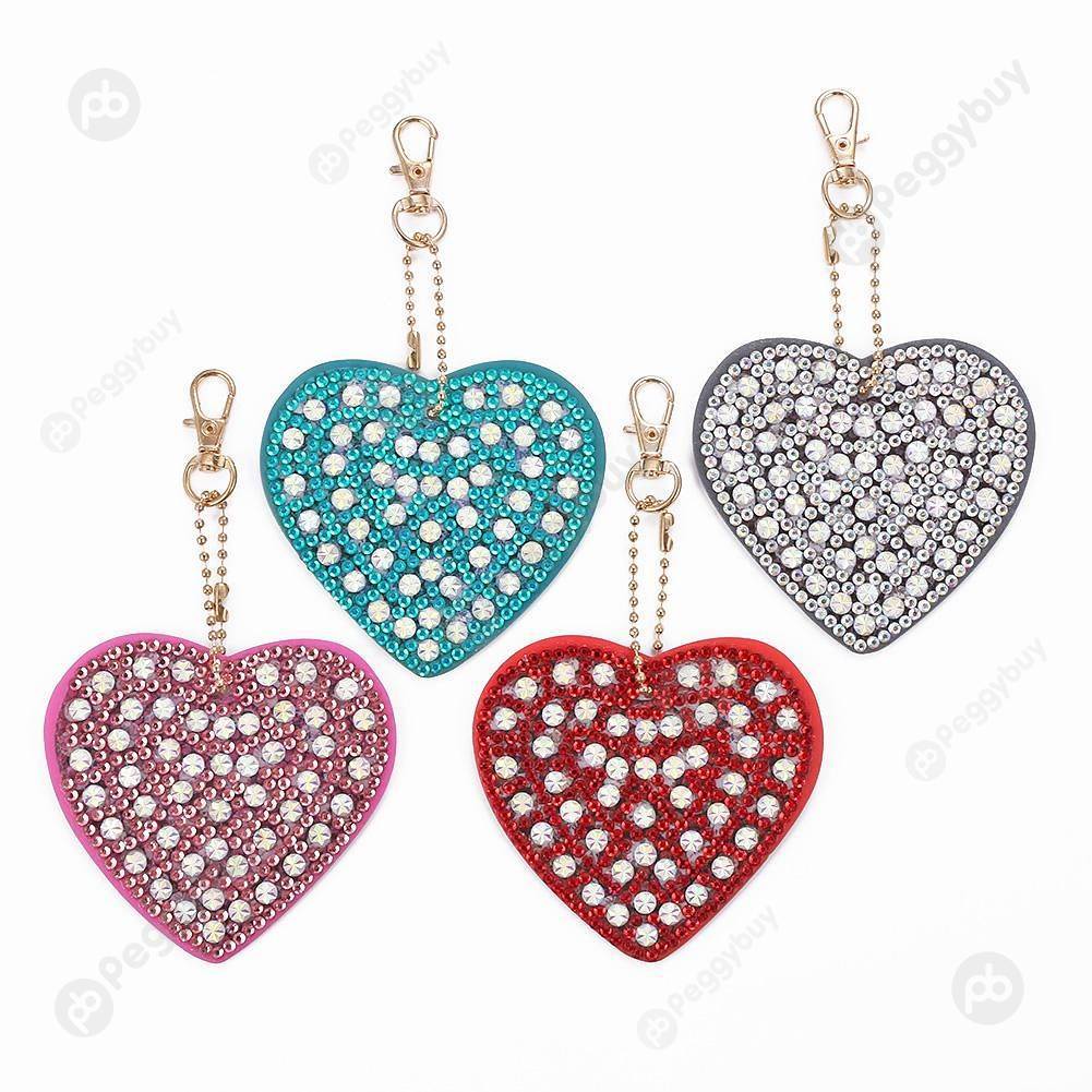 

4pcs Heart - DIY Creative Diamond Keychain, 501 Original