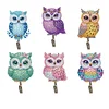 6pcs/set DIY Special-shaped Diamond Painting Wall-mounted Key Hook Kit (Owl)