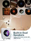 Portable wall-mounted CD player with Bluetooth, Homlab mounted CD music player with built-in HiFi speakers, home audio speakers with remote control, FM radio, LCD screen, USB TF AUX input